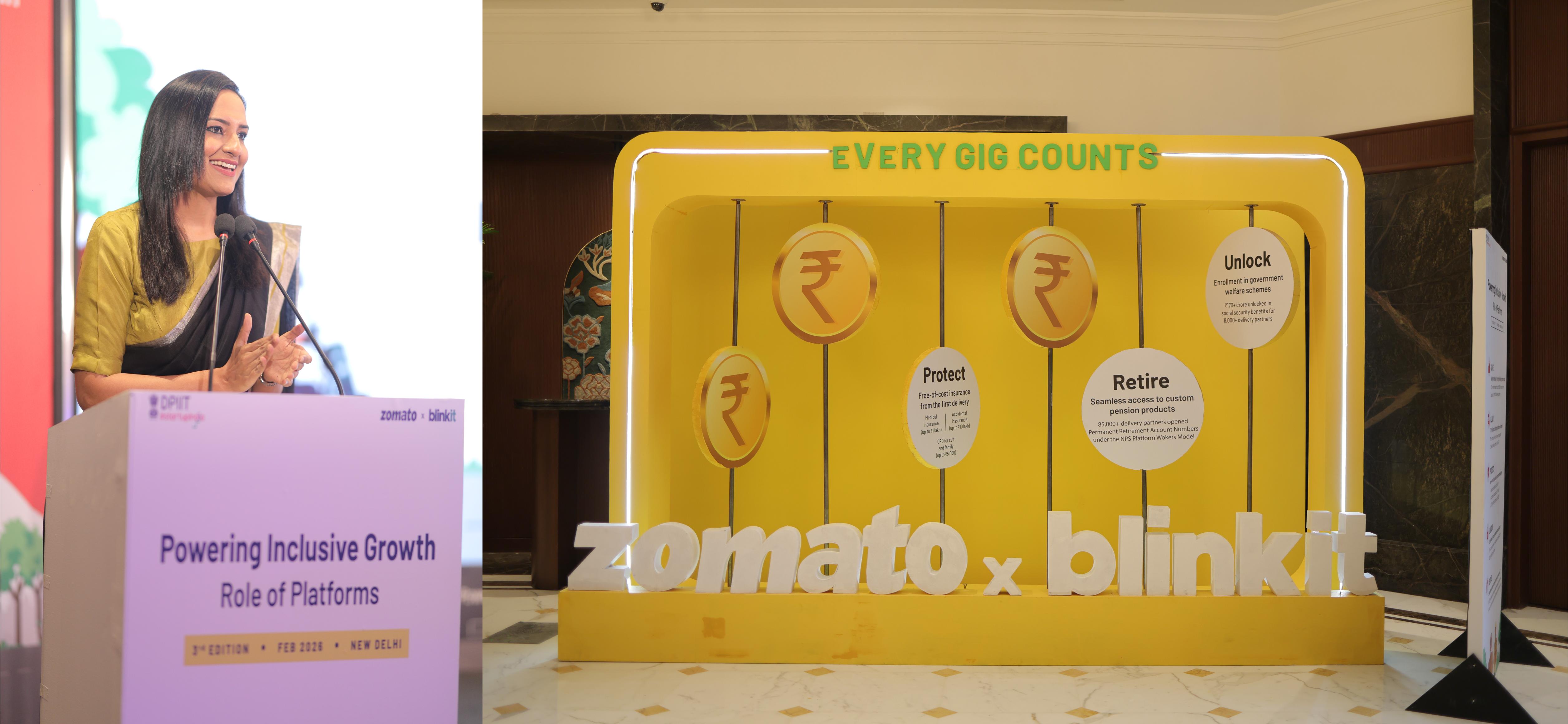 Zomato and Blinkit Conference hosted by Best Female Emcee in India with Chief Guest Shri Mansukh L Mandaviya Hon'ble Minister of Labour and Employment corporate event